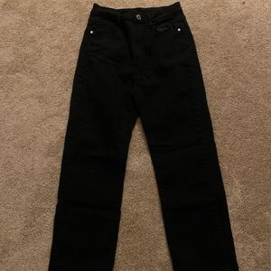black straight leg jeans